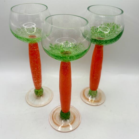 Jiri Vosmik for Glass Atelier Morava 8 Hand Crafted Art Colored Glass Cordials - Picture 11 of 12